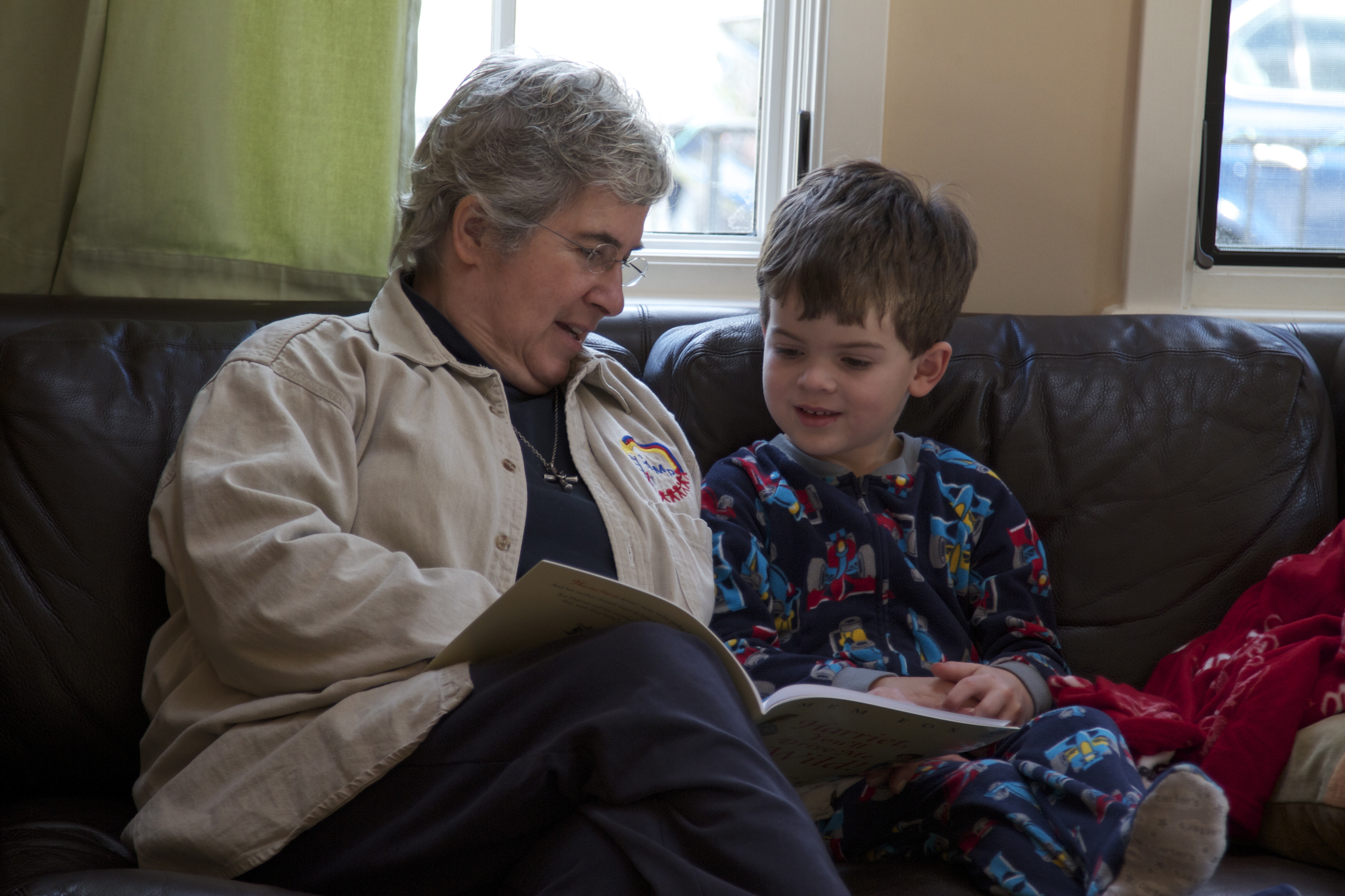 reading with grandma.