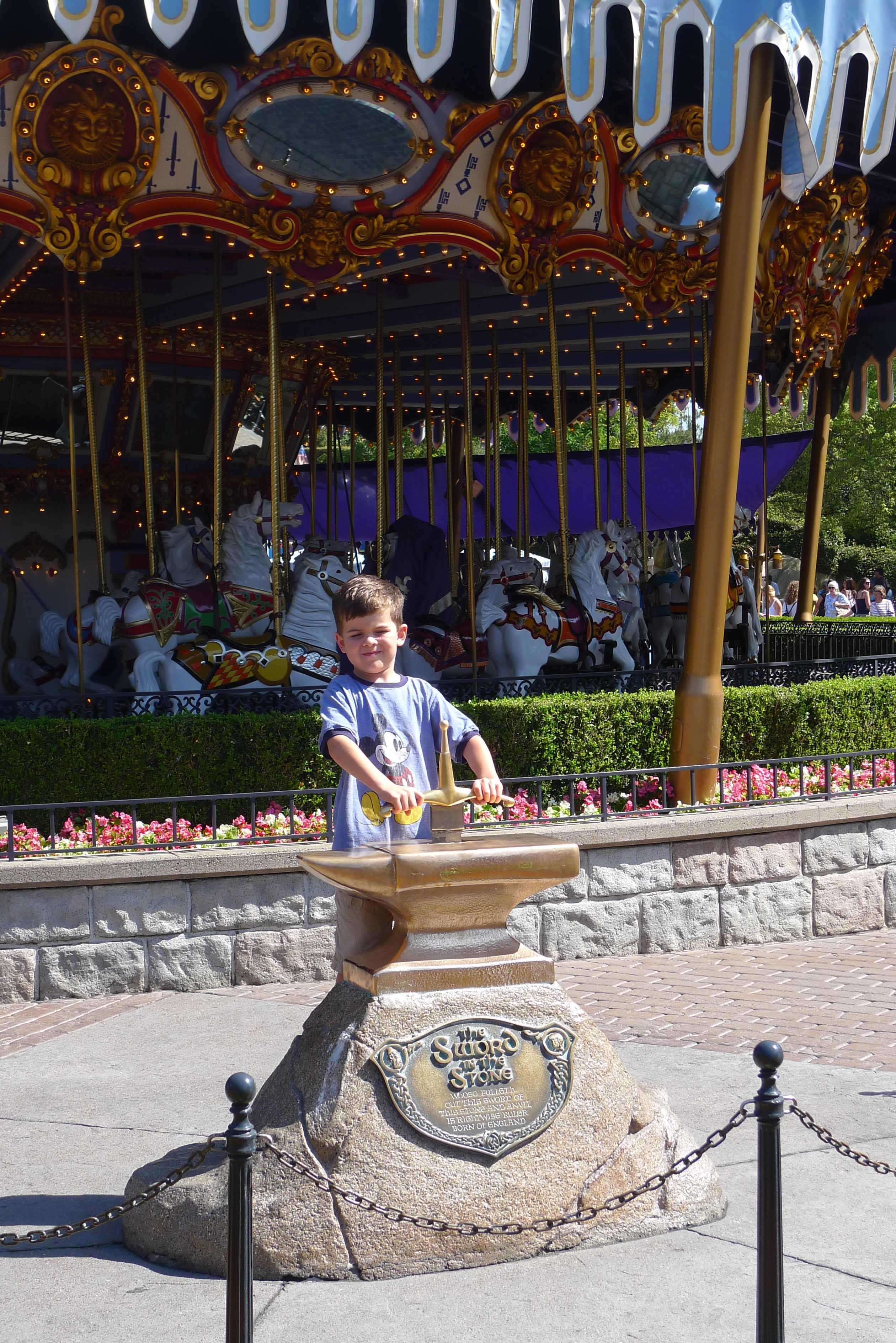 trying his hand @ removing the sword from the stone